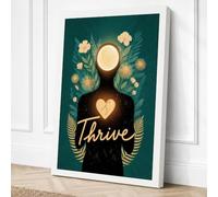 Heart Light Thrive Art Deco Canvas Wall Art Print 18x12 Inch