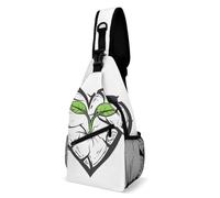 Heart Line Art Sling Bag Small Crossbody Bags with Adjustable Strap Durable Chest Bag for Hiking Travel