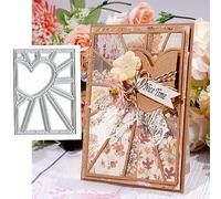 Heart Line Background Metal Die Cuts,Heart Frame Square Cutting Dies Cut Stencils for DIY Embossing Photo Decorative Paper Dies Scrapbooking Card Making