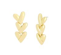 Heart Linear Earrings Steve Madden Metallic Gold One Size