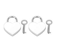 Heart Lock 2 Sets, Small Metal Keyed Padlock with Keys, Heart Shaped Love Padlock for Suitcase Luggage Diary Jewelry Box, Anniversary Wedding Valentine's Day Gift (Red, Gold, Pink,