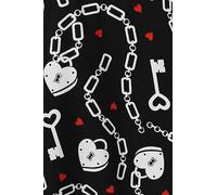 Heart Lock Mini Skirt Black-White