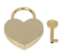 Heart Lock Vintage Style Metal Padlock with Key High Security Decorative Lock for Jewelry Box Diary Small Luggage Silver Ancient Gold Imitation Gold Rose Gold 45x59mm 1 Set (Imitation Gold)