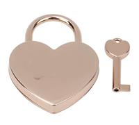 Heart Lock Vintage Style Metal Padlock with Key High Security Decorative Lock for Jewelry Box Diary Small Luggage Silver Ancient Gold Imitation Gold Rose Gold 45x59mm 1 Set (Rose Gold)