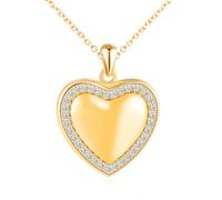 Heart Locket Necklace for Women Girls That Holds Picture:925 Sterling Silver Photo Pendant Necklaces with Zircon-Hypoallergenic Locket Necklace with Picture-Liebe Jewelry Lockets Gifts for Her Gold