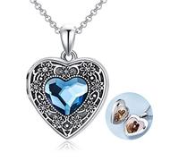 Heart Locket Necklace That Holds Pictures Sterling Silver Sunflower Lockets Jewellery for Women - Always in My Heart