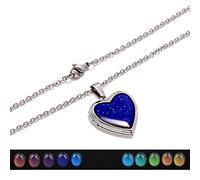 Heart Locket Pendant Mood Necklace Emotion Color Change Women Men Lovers Photo Frame Box Choker Necklaces Fashion Love Jewelry