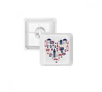 Heart London Bridge UK Big Ben PBT Keycaps for Mechanical Keyboard White OEM No Marking Print