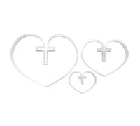 Heart Love Christ Cross Shape Cookie Cutter Dough Biscuit Pastry Fondant Sharp Stencil Valentine's Day (Medium)