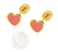 Heart Love Earrings for Girls, Earrings for Women, Cute Tiny Sequins Studs, Hypoallergenic Earring, Dainty Jewellery, Earring for Sensitive Ear Piercing, for Brides Bridesmaids Wedding