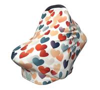Heart Love Nursing Cover 360° Full Coverage Romantic Stretch Scarf for Breastfeeding and Car Seat Cover Fit for Most Pushchairs and Prams