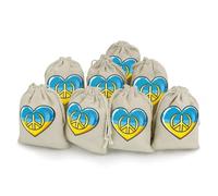 Heart Love Peace Ukraine 8 Pcs Drawstring Pouches Cute Jewelry Pouches Sachet Bag Gifts Bags for Party Home Supplies