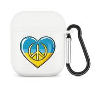 Heart Love Peace Ukraine Bluetooth Headset Cover Earbuds Case TPU Headphone Protective Compatible with Airpods 1/2 White-Color