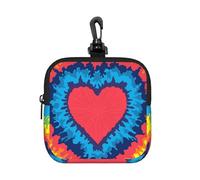 Heart Love Rainbow Tie Dye, Square Zipper Storage Bag, Neoprene Coin Purse, Small Wallets, Change Pouch, Change Purse