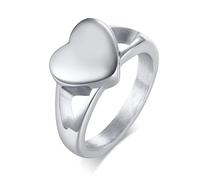 Heart Love Shaped Urn Rings for Women,Can Be Opened Stainless Steel Metal Ashes Ring,Memorial Keepsake Gifts for Her