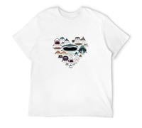 Heart Love Shark Faces Shirt Funny Sharks Marine Lovers Men T-Shirt White XXL
