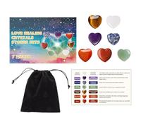 Heart Love Stones, Love Stones - 7 Small Stones with Velvet Bag | Decorative Gemstone Home Decor for Women Men Living Room Desk