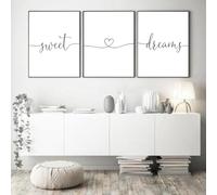 Heart Love Sweet Dreams Quotes Pictures Minimalist Black and White Canvas Painting Without Frame Poster Art Print Painting for Living Room Home Decor Wall Decoration (3 x 30 x 40 cm, No Frame)