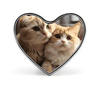 Heart Lovers Cat Brooch Classic Mini Pin 1 Inch Aluminum Alloy Lapel Pin Personalized Button Badge for Backpack Hat Suit Jacket Clothing Decoration