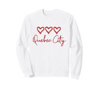 Heart Loves Quebec City Canada Rustic Red Hearts Canadian Sweatshirt