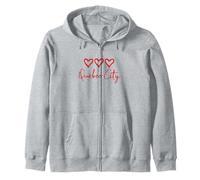 Heart Loves Quebec City Canada Rustic Red Hearts Canadian Zip Hoodie