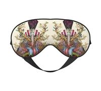 Heart Lungs Double Sided Sleep Mask, Adjustable Blackout, Silk-Like Eye Mask for Sleeping,Travel, Soft, Breathable, Lightweight Comfortable Blindfold