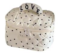 Heart Makeup Bag Travel Cosmetic Bag Toiletry Quilted Makeup Storage Large Capacity Cosmetic Pouches for Woman Large Capacity Travel Toiletry Case Quilted for Woman