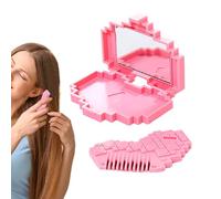 Heart Manual Hair Trimmer - Compact Bang Thinning Scissors, Side Comb with Glass Mirror, Lightweight Split End Remover for Home Daily Use, Personal Grooming Accessory, Quick Hair Fixes