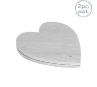 Heart Marble Serving Platters - 23 x 27cm - Pack of 2