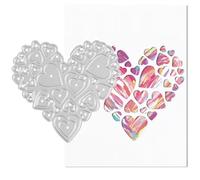 Heart Metal Cutting Dies Set, 3D Layered Heart Die Cuts for Valentine's Day Wedding Birthday Greeting Cards, Scrapbooking Embossing Stencils for DIY Paper Crafts, Album & Journal Decor