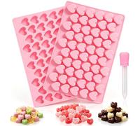 Heart Mini Silicone Gummy Molds with 1 Dropper, 2 Pack Candy Molds