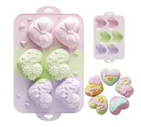 Heart Molds Silicone, Food-Grade Heart Shaped Moulds for Chocolate Cake Soap Baking Mousse Brownie Cheese Jelly Pudding Dessert with Embossed Pattern for Creative Homemade Treats