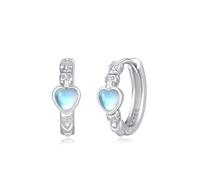 Heart Moonstone Hoop Earrings Sterling Silver Gothic Skull Hoop Earrings Jewellery Gifts for Women Girls Mother's Day Birthday Christmas