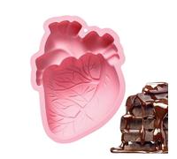Heart Moulds - Silicone Heart Mold | Resin Moulds Hearts | 4-Cavity Handmade 3D Brain Molds | Halloween Party Supplies, Non Stick Craft-Making Tool for Soap Clay Jelly Chocolate Muffin Pudding