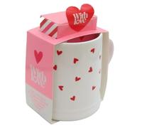 Heart Mug Ceramic 10 CM with White Chocolate & Marsh Mallow Set Valentines Gift