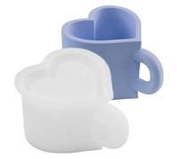 Heart Mug Silicone Mold - 3D Candle Holder Mould, Resin Easy Release Pouring Tools, Handmade Candy Soap Chocolate Crafting, Flexible Durable Material for DIY Decorations, Creation