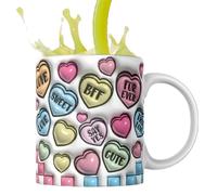 Heart Mug, Valentine's Day Mug, Ceramic Romantic Coffee Cup - Novelty Tea Chalkboard Centerpiece Decoration, Heart Coffee Cup, Valentine's Day Torn Tray Decorative Ceramic -