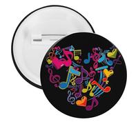 Heart Music Notes Musician Music Brooch Pins Personalized Tinplate Badges Cute Lapel Pin Party Decorations 5PCS