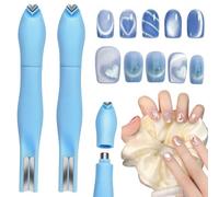 Heart Nail Art Magnet, Wooden Handle Nail Magnet, Versatility Personalization DIY Tools, Strong magnetic properties For home or professional use (Blue)
