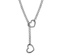 Heart Necklace - Titanium Steel Chain Love Pendant, Gothic Punk Jewelry | Elegant Necklace, Romantic Heart, Fashion Pendant, Elegant, Consulte la descripción, Titanium Steel, See