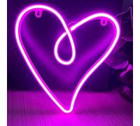 Heart Neon Sign, Love Heart Neon Sign, Love Sign,Bedroom Heart LED Light Neon Sign Valentines Gift Idea Girl's Room Mothers Day Valentines Day Party Birthday Home Christmas Décor,1PCS
