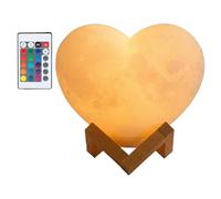 Heart Night Light - 3D 16-Color RGB Heart-Shaped Lamp with Remote, USB Rechargeable LED Mood Light with Stand, Aesthetic Decor for Valentine’s Day & Bedroom | Romantic Gift for Women & Nursery