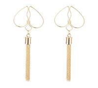 Heart Nipple Clamps with Metal Tassels Sex Adjustable Body Clips Non-Piercing Jewelry for Women and Couples