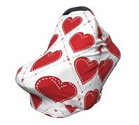 Heart Nursing Cover 360° Full Coverage Romantic Stretch Scarf for Breastfeeding and Car Seat Cover Fit for Most Pushchairs and Prams