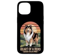 Heart of a Hero - Rough Collie Spirit Vintage Design Case for iPhone 15