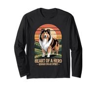 Heart of a Hero - Rough Collie Spirit Vintage Design Long Sleeve T-Shirt