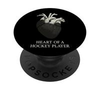 Heart of a Hockey Player Puck Skate Graphic PopSockets Adhesive PopGrip