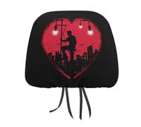 Heart of A Lineman Printed Headrest Covers Printed Car Seat Head Rest Protector Universal Auto Accessories 1 PCS