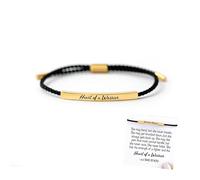 Heart Of A Warrior - Motivationaltube Bracelet, Adjustable Handwoven Motivational Bracelets, Gift for Valiant Women, Motivational Gifts for Women (Gold)