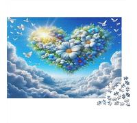 Heart of Daisy 1000 Piece Jigsaw Puzzle Cloudy Sky Challenging Brain Exercise Recycled Cardboard for Kids Ages 12+ 52x38cm/1000pcs
